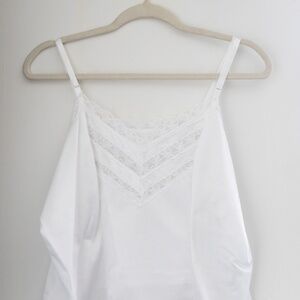 Vintage white cami, made in the USA.